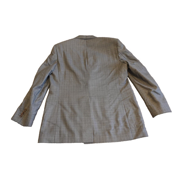 RALPH Ralph Lauren Men 44L Gray Windowpane Blazer Jacket Silk Wool Single Breast - Picture 2 of 11